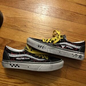 Vans Black and Yellow Graphic Sneakers